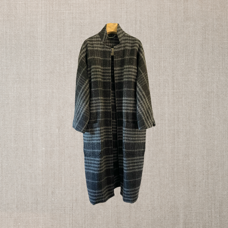 Coat Certosa  grey tartan
