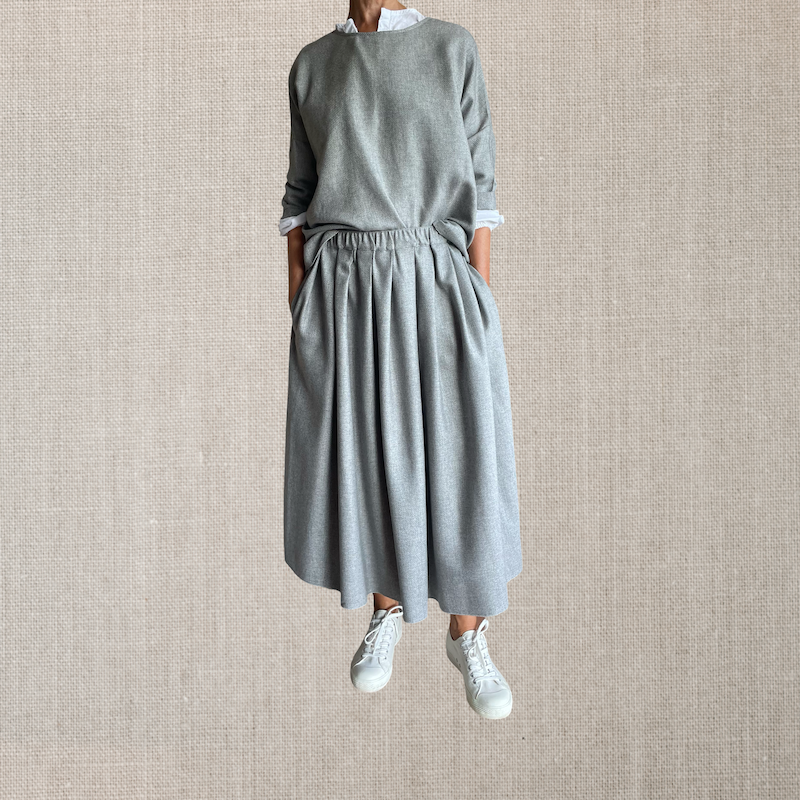 Skirt 45 grey wool