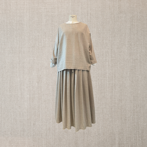 Skirt 45 piquet wool nat