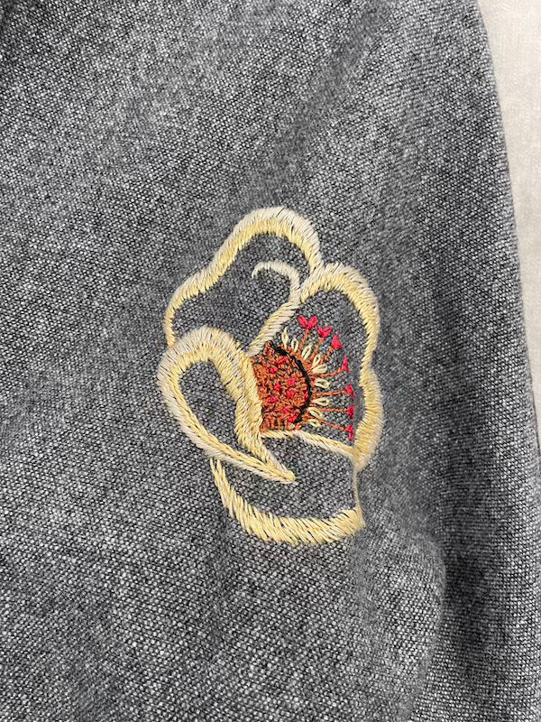 Okura jkt  grey twin embrodery by hand