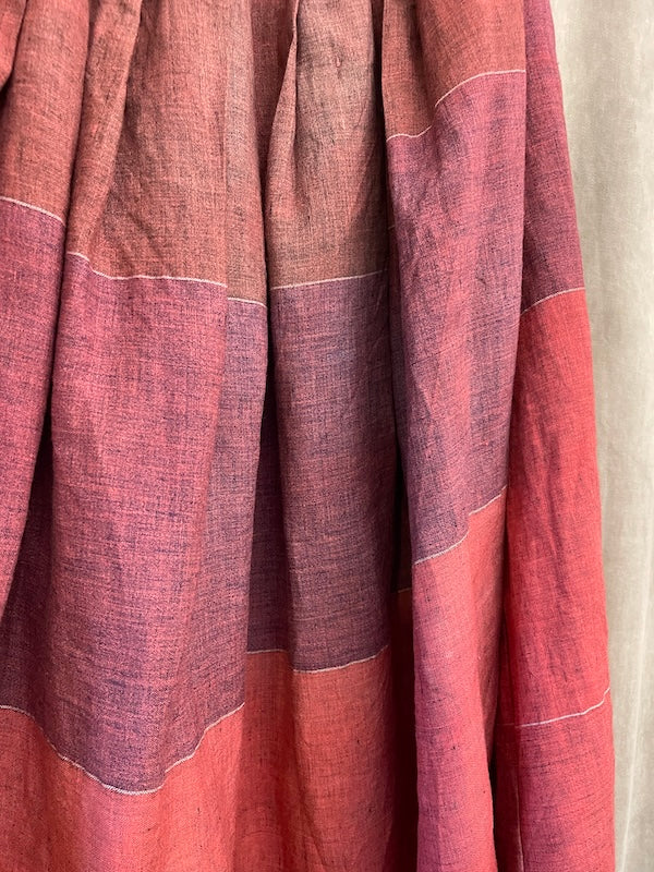 Skirt 45 tartan natural dye cherry