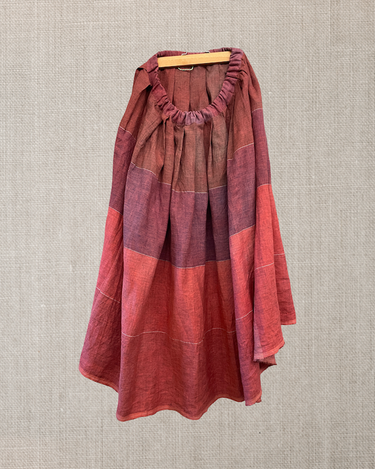 Skirt 45 tartan natural dye cherry