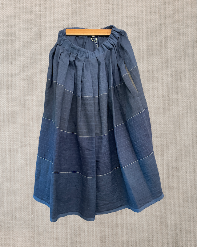 Skirt 45 tartan natural dye navy