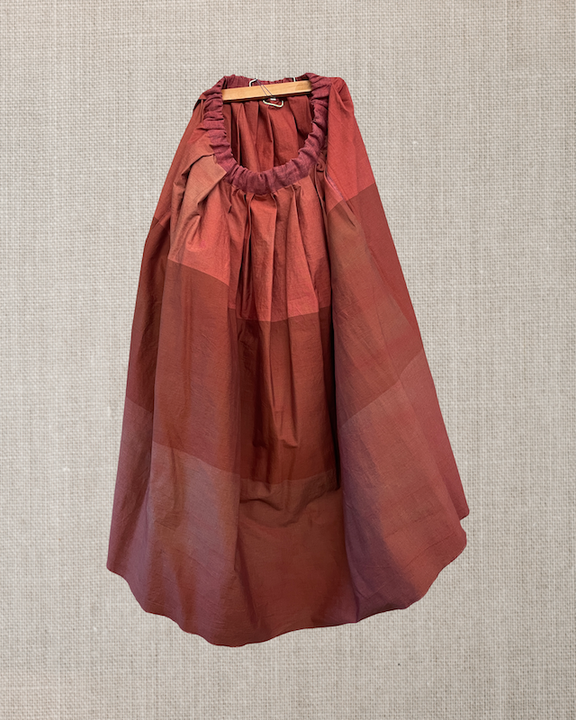 Skirt 45 tartan natural dye cherry 2