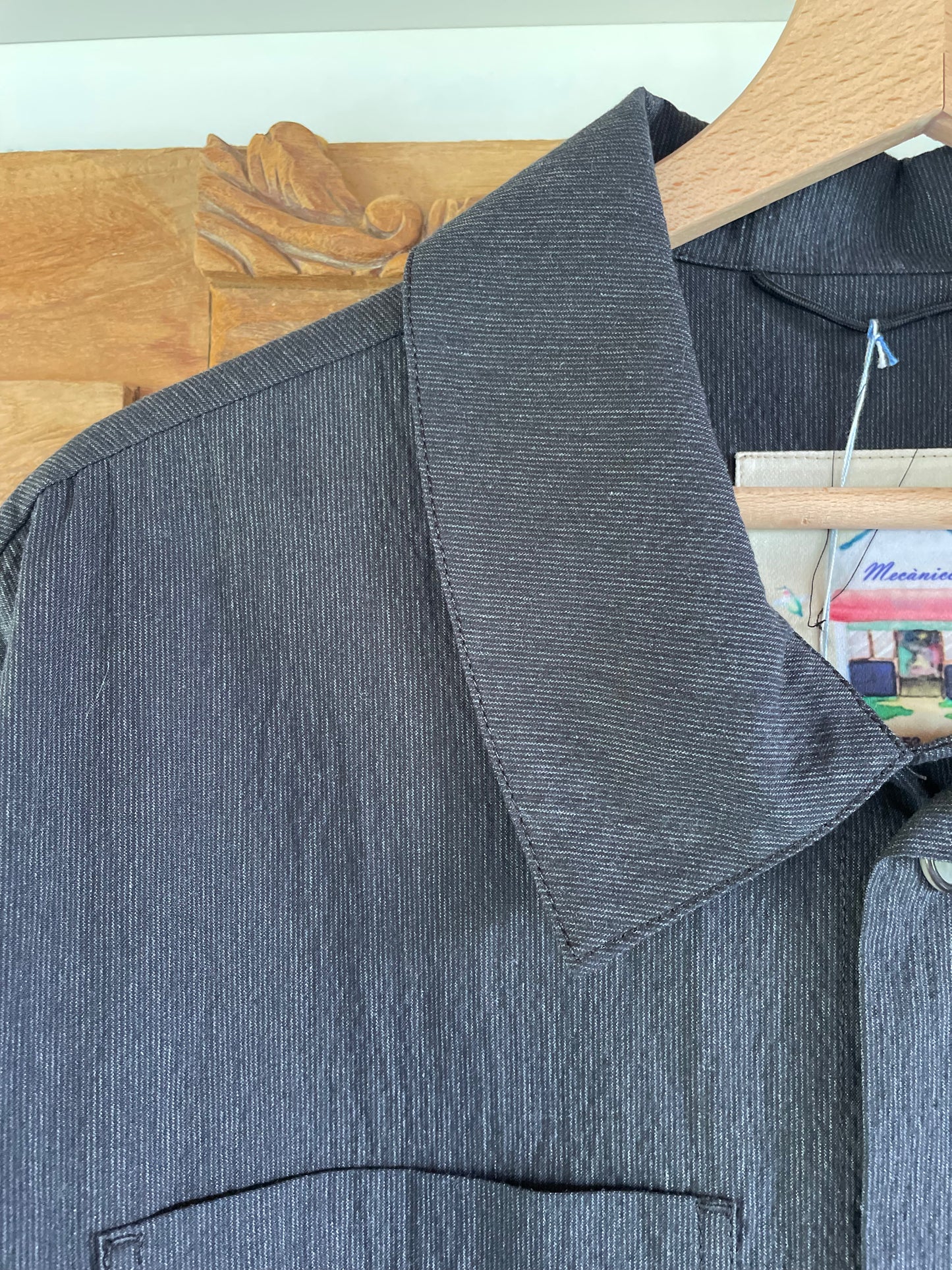 Work Jkt grey seersucker