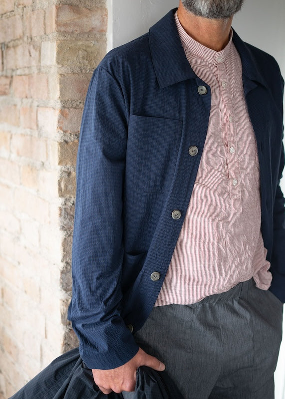 Work Jkt  Blue seersucker